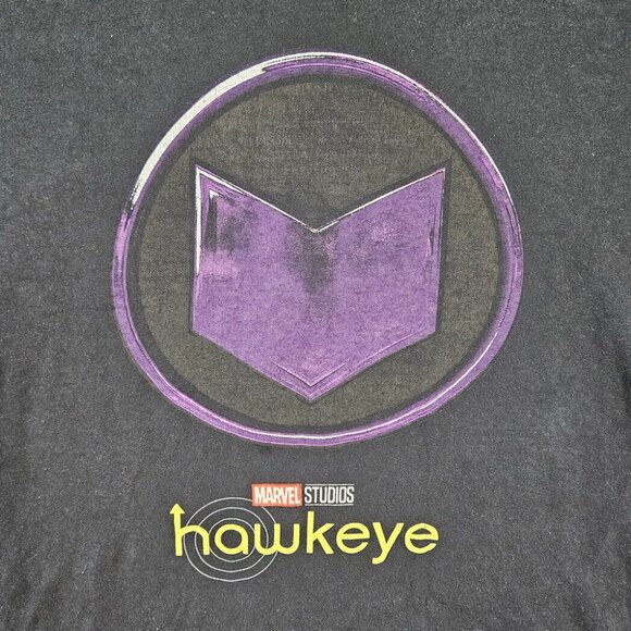 Marvel Studios Hawkeye Graphic Print T-Shirt Mens Sz M Black Short Sleeve Comics - Picture 7 of 10